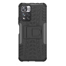 For Xiaomi Redmi Note 11 Pro (China) Tire Texture TPU + PC Phone Case with Holder(Black)