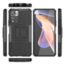 For Xiaomi Redmi Note 11 Pro (China) Tire Texture TPU + PC Phone Case with Holder(Black)