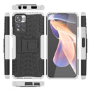 For Xiaomi Redmi Note 11 Pro (China) Tire Texture TPU + PC Phone Case with Holder(White)