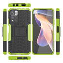 For Xiaomi Redmi Note 11 Pro (China) Tire Texture TPU + PC Phone Case with Holder(Green)