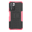 For Xiaomi Redmi Note 11 Pro (China) Tire Texture TPU + PC Phone Case with Holder(Pink)