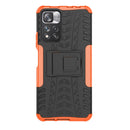 For Xiaomi Redmi Note 11 Pro (China) Tire Texture TPU + PC Phone Case with Holder(Orange)