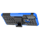 For Motorola Moto E40 Tire Texture TPU + PC Phone Case with Holder(Blue)