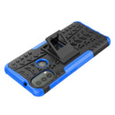 For Motorola Moto E40 Tire Texture TPU + PC Phone Case with Holder(Blue)