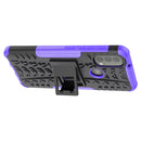 For Motorola Moto E40 Tire Texture TPU + PC Phone Case with Holder(Purple)