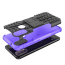 For Motorola Moto E40 Tire Texture TPU + PC Phone Case with Holder(Purple)