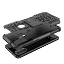 For Motorola Moto E40 Tire Texture TPU + PC Phone Case with Holder(Black)