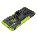 For Motorola Moto E40 Tire Texture TPU + PC Phone Case with Holder(Green)