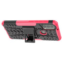 For Motorola Moto E40 Tire Texture TPU + PC Phone Case with Holder(Pink)