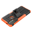 For Motorola Moto E40 Tire Texture TPU + PC Phone Case with Holder(Orange)