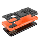 For Motorola Moto E40 Tire Texture TPU + PC Phone Case with Holder(Orange)