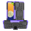 For Samsung Galaxy A03 Global Tire Texture TPU + PC Phone Case with Holder(Purple)
