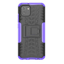 For Samsung Galaxy A03 Global Tire Texture TPU + PC Phone Case with Holder(Purple)