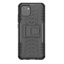 For Samsung Galaxy A03 Global Tire Texture TPU + PC Phone Case with Holder(Black)
