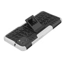 For Samsung Galaxy A03 Global Tire Texture TPU + PC Phone Case with Holder(White)