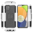 For Samsung Galaxy A03 Global Tire Texture TPU + PC Phone Case with Holder(White)