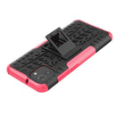 For Samsung Galaxy A03 Global Tire Texture TPU + PC Phone Case with Holder(Pink)