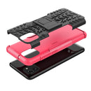 For Samsung Galaxy A03 Global Tire Texture TPU + PC Phone Case with Holder(Pink)