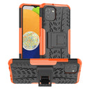 For Samsung Galaxy A03 Global Tire Texture TPU + PC Phone Case with Holder(Orange)
