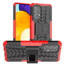 For Samsung Galaxy A53 5G Tire Texture TPU + PC Phone Case with Holder(Red)