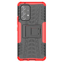 For Samsung Galaxy A53 5G Tire Texture TPU + PC Phone Case with Holder(Red)