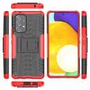 For Samsung Galaxy A53 5G Tire Texture TPU + PC Phone Case with Holder(Red)