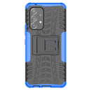 For Samsung Galaxy A53 5G Tire Texture TPU + PC Phone Case with Holder(Blue)