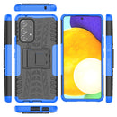For Samsung Galaxy A53 5G Tire Texture TPU + PC Phone Case with Holder(Blue)