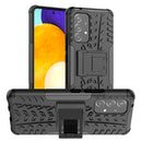 For Samsung Galaxy A53 5G Tire Texture TPU + PC Phone Case with Holder(Black)