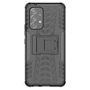 For Samsung Galaxy A53 5G Tire Texture TPU + PC Phone Case with Holder(Black)