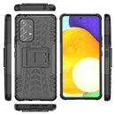For Samsung Galaxy A53 5G Tire Texture TPU + PC Phone Case with Holder(Black)