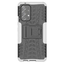 For Samsung Galaxy A53 5G Tire Texture TPU + PC Phone Case with Holder(White)