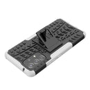 For Samsung Galaxy A53 5G Tire Texture TPU + PC Phone Case with Holder(White)
