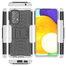 For Samsung Galaxy A53 5G Tire Texture TPU + PC Phone Case with Holder(White)