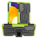 For Samsung Galaxy A53 5G Tire Texture TPU + PC Phone Case with Holder(Green)