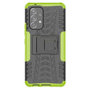 For Samsung Galaxy A53 5G Tire Texture TPU + PC Phone Case with Holder(Green)