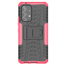 For Samsung Galaxy A53 5G Tire Texture TPU + PC Phone Case with Holder(Pink)