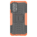 For Samsung Galaxy A53 5G Tire Texture TPU + PC Phone Case with Holder(Orange)