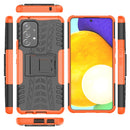 For Samsung Galaxy A53 5G Tire Texture TPU + PC Phone Case with Holder(Orange)