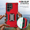For Samsung Galaxy S22 Ultra 5G Ring Holder Non-slip Armor Phone Case(Green)