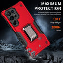 For Samsung Galaxy S22 Ultra 5G Ring Holder Non-slip Armor Phone Case(Green)