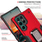 For Samsung Galaxy S22 Ultra 5G Ring Holder Non-slip Armor Phone Case(Mint Green)