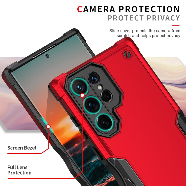 For Samsung Galaxy S22 Ultra 5G Non-slip Armor Phone Case(Red)