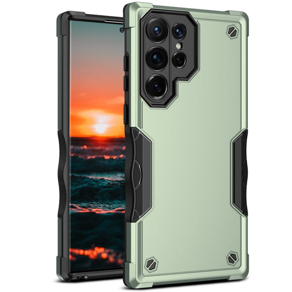 For Samsung Galaxy S22 Ultra 5G Non-slip Armor Phone Case(Green)
