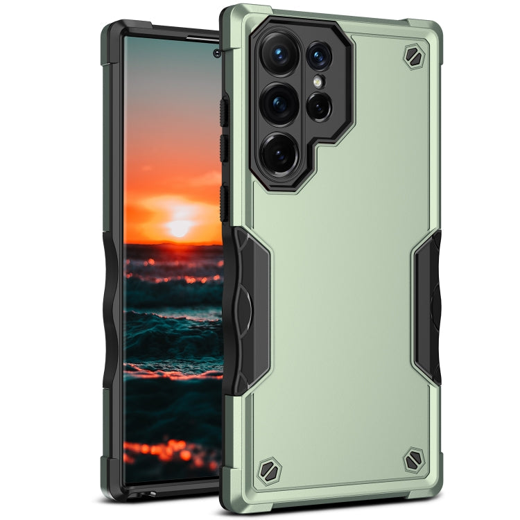 For Samsung Galaxy S22 Ultra 5G Non-slip Armor Phone Case(Green)