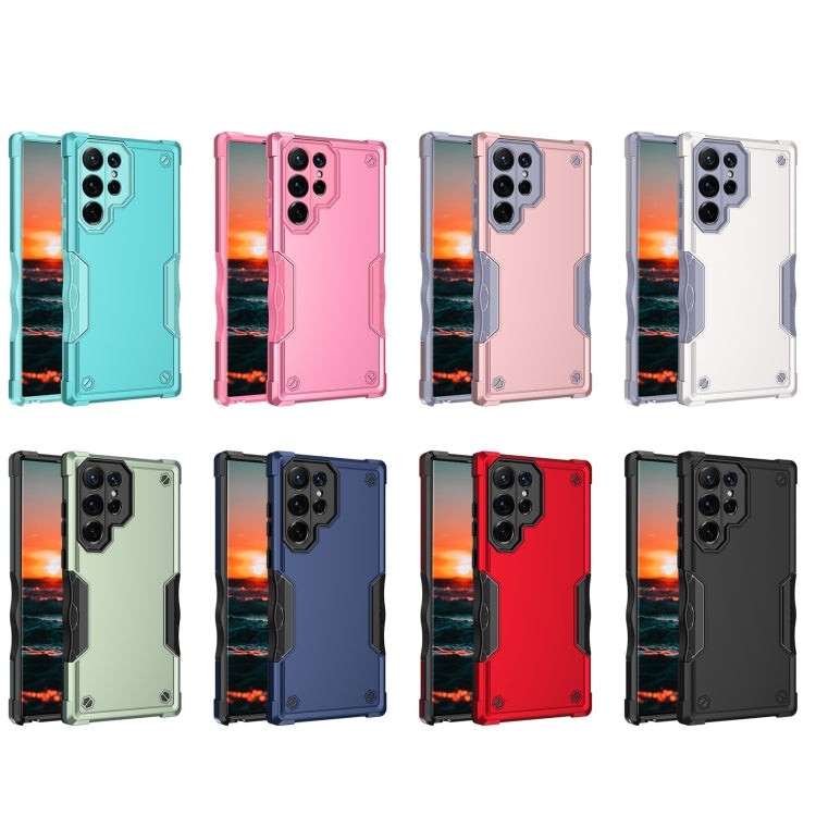 For Samsung Galaxy S22 Ultra 5G Non-slip Armor Phone Case(Rose Gold)