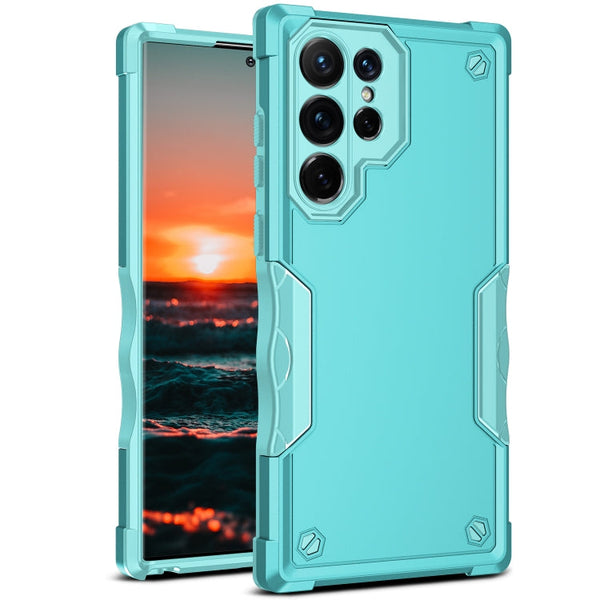 For Samsung Galaxy S22 Ultra 5G Non-slip Armor Phone Case(Mint Green)