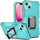 Ring Holder Non-slip Armor Phone Case For iPhone 13(Mint Green)