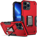 Ring Holder Non-slip Armor Phone Case For iPhone 13 Pro(Red)