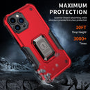 Ring Holder Non-slip Armor Phone Case For iPhone 13 Pro(Red)